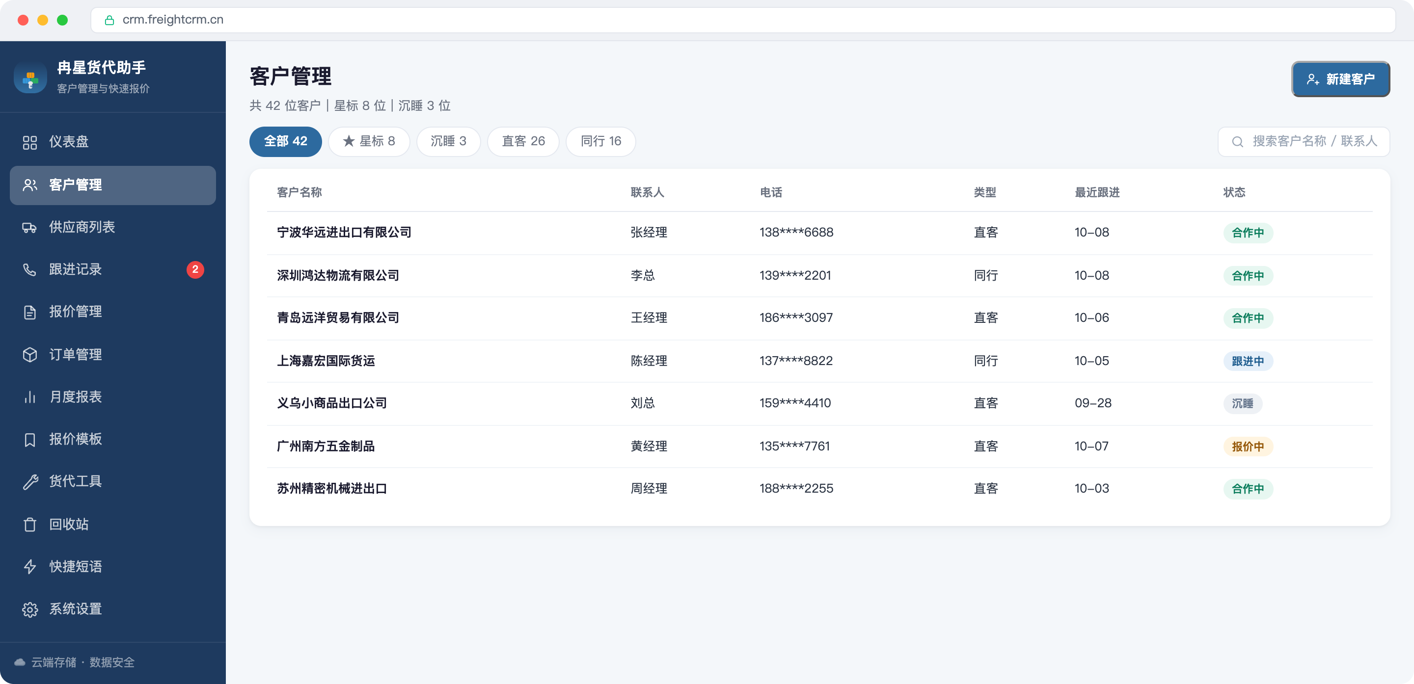 客户管理界面